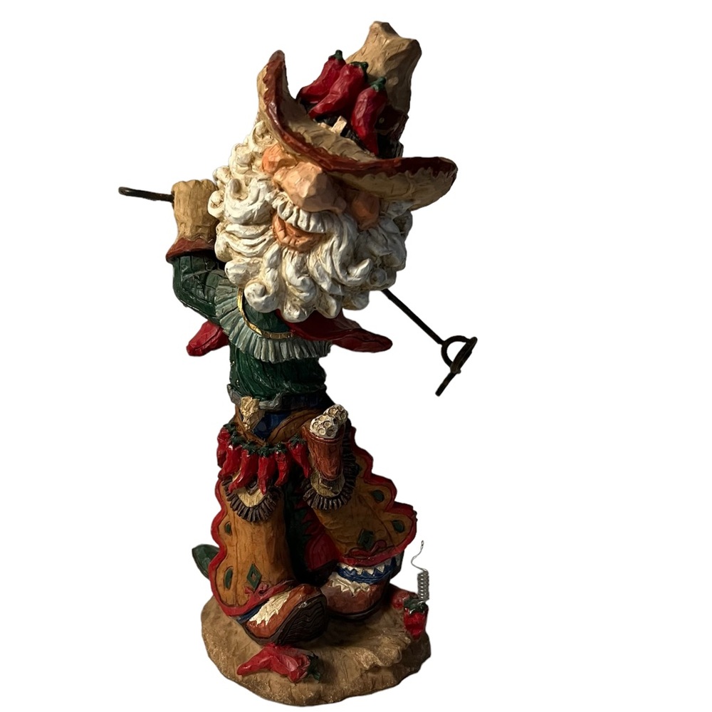 Santa bobble head western golfer Christmas red chili peppers